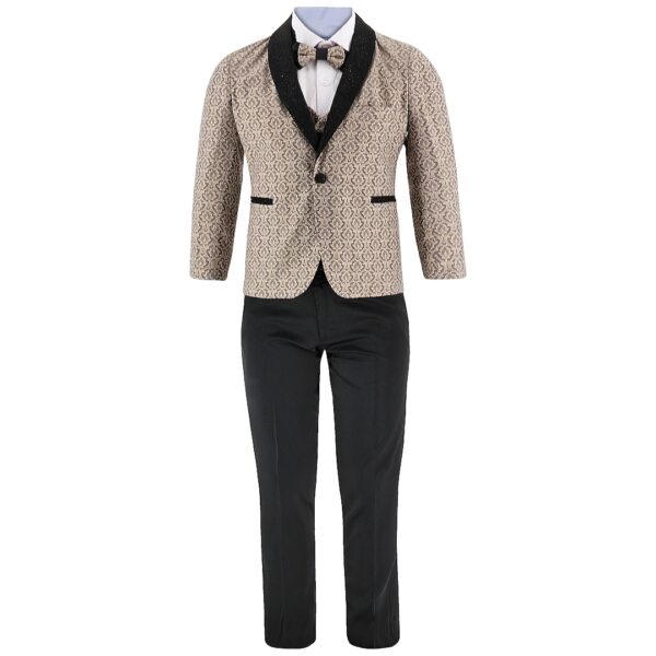 Tuxedo Wedding Patterned 5PC Suit