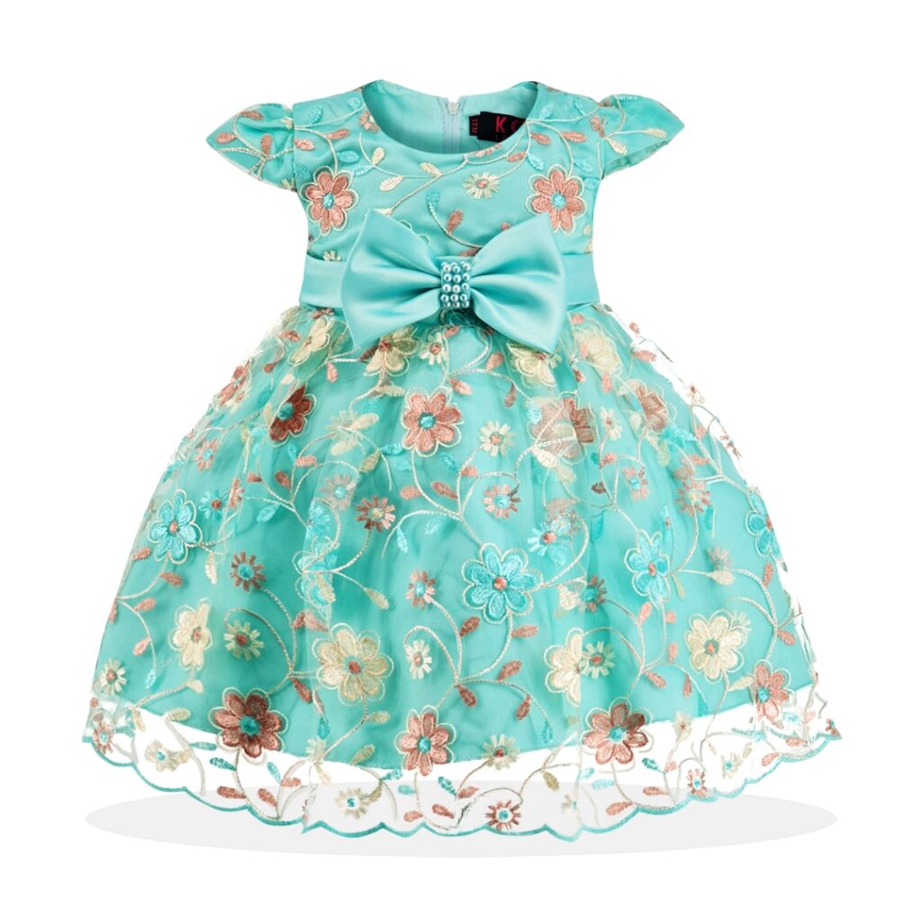 Aqua Baby Floral Party Dress