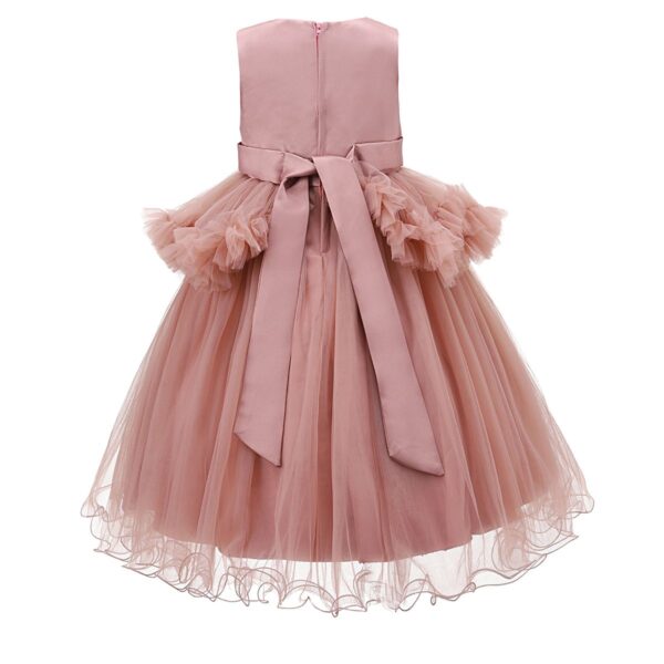 Pink Ruffle Floral Overlay Dress