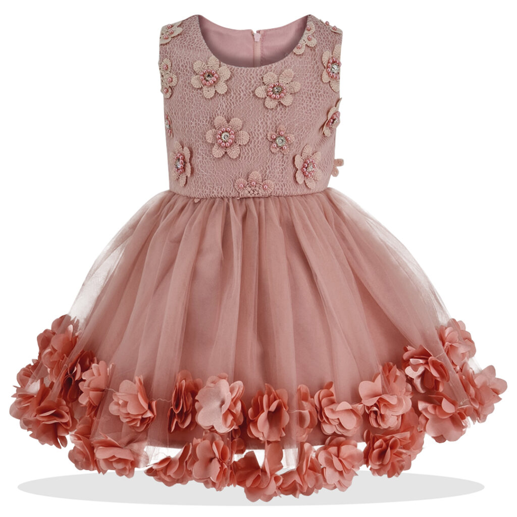 Baby Girls Dusty Pink Floral Dress