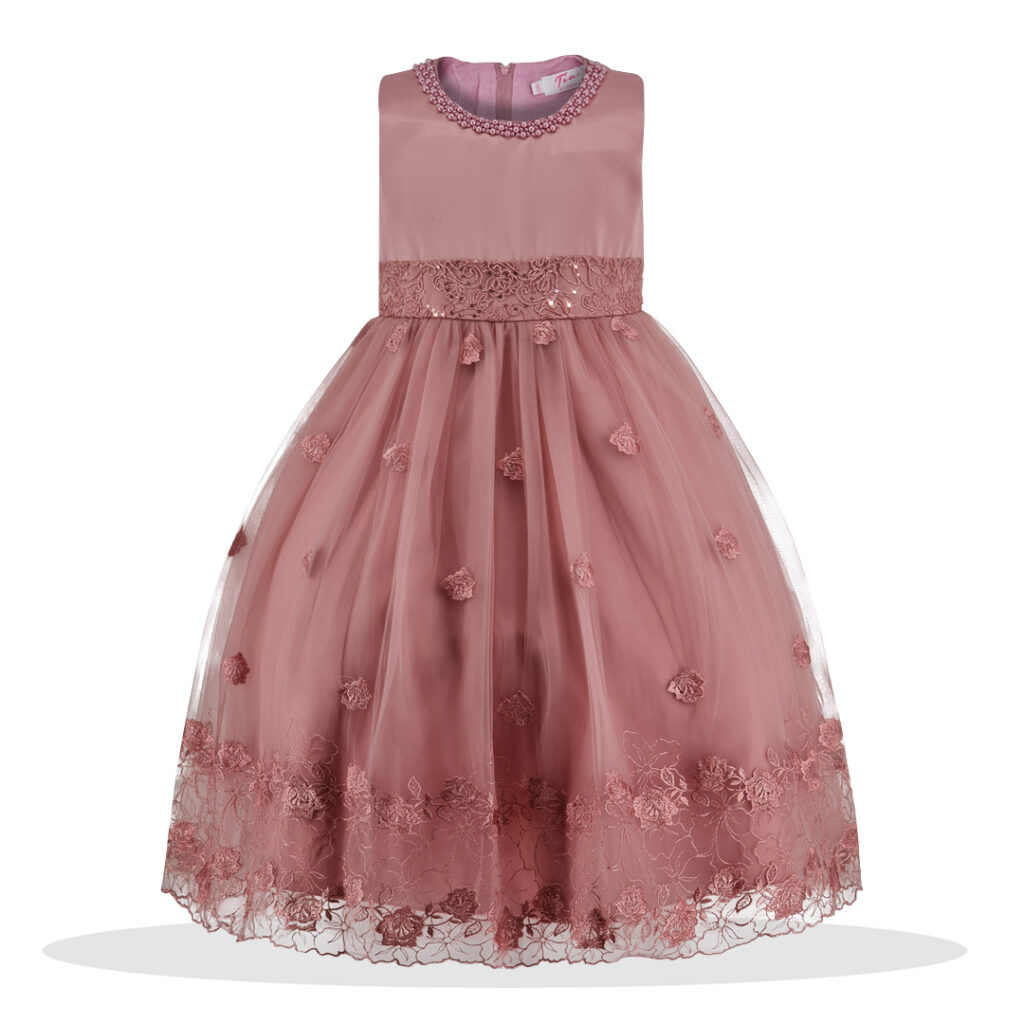 Girls Dusty Pink Party Dress