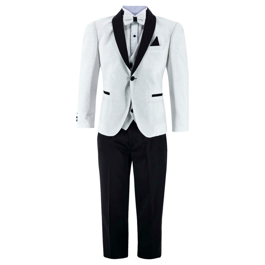 Ivory Tuxedo 5 Piece Glittery Dinner Suit