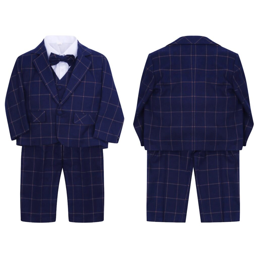 Baby 5 Pieces N/Blue Checkered Suits