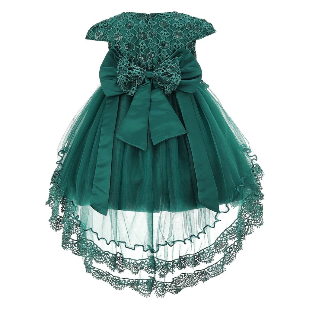 Green Embroidery Applique Dress