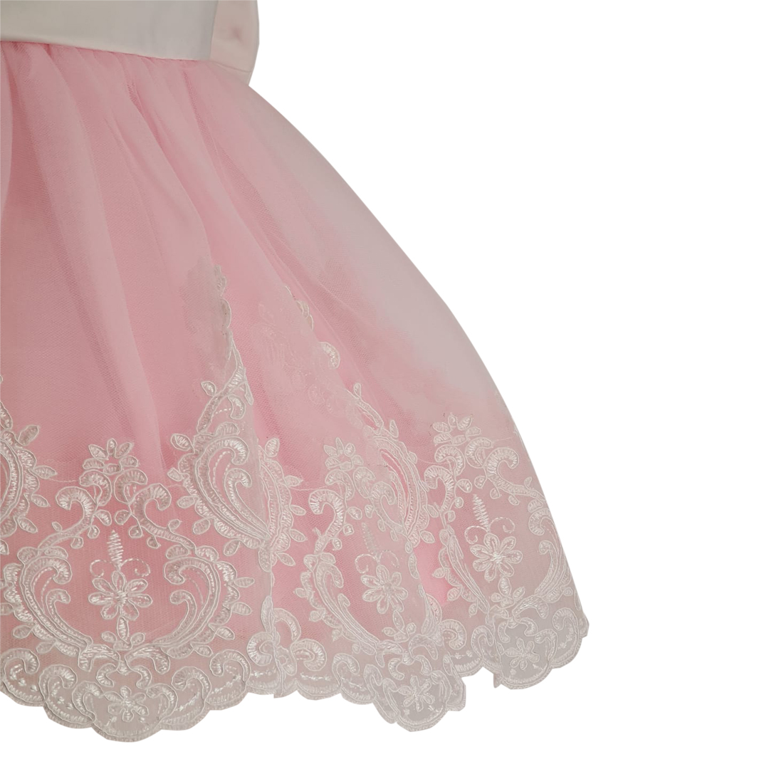 Pink Embroidery Tulle Dress