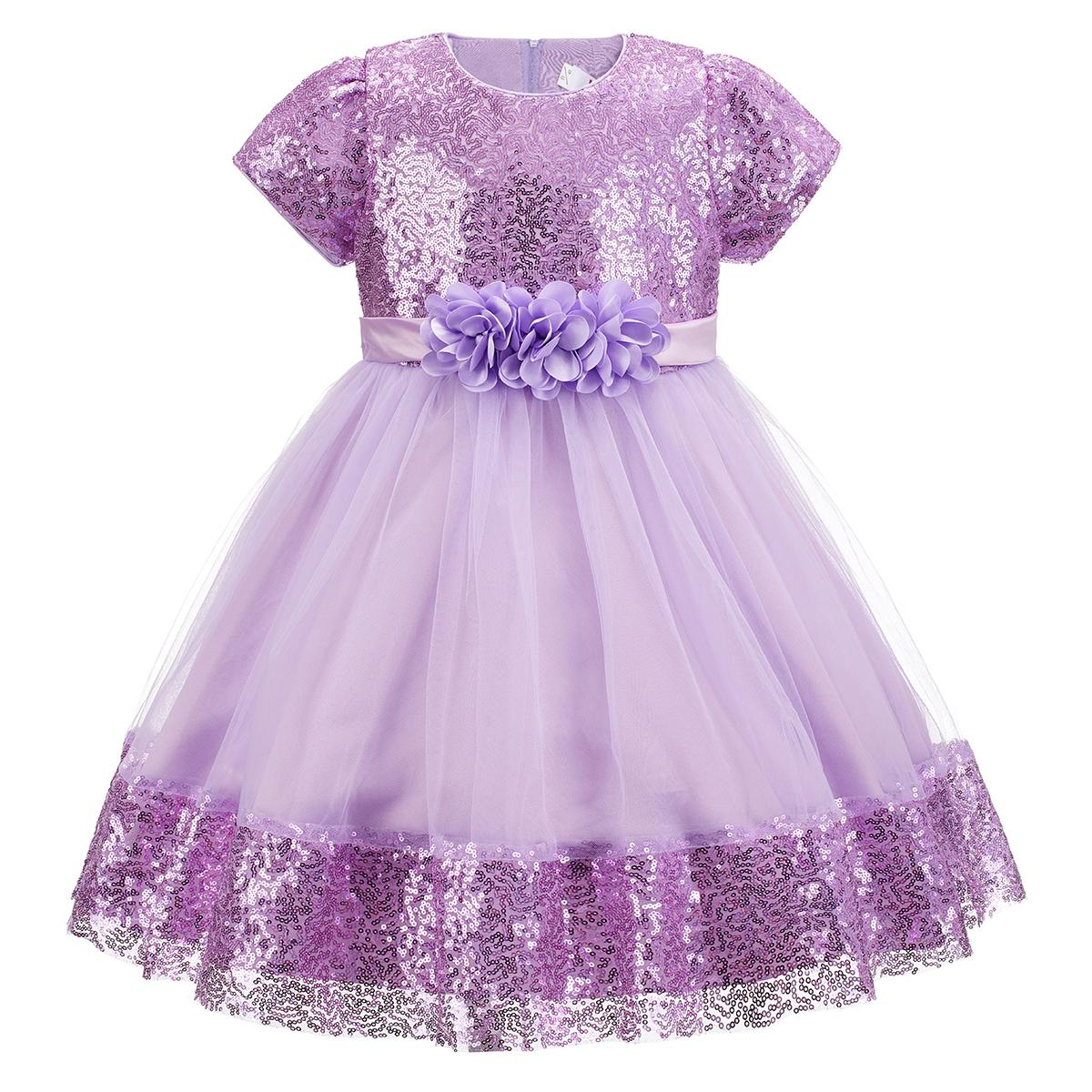 Lilac Glitter Overlay Dress