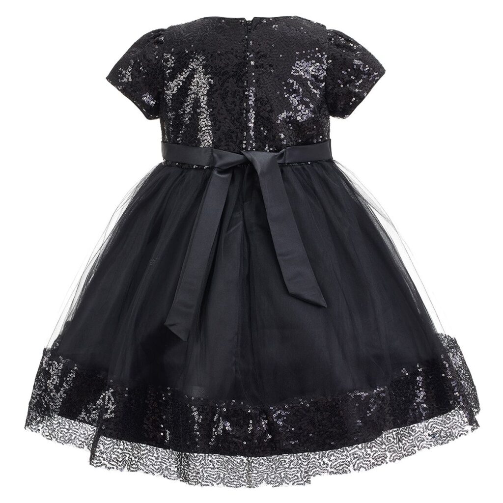 Black Glitter Overlay Dress