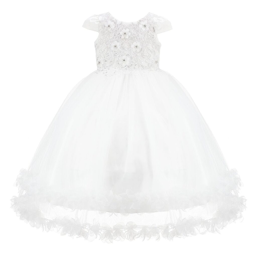 White Layered Tulle Dress