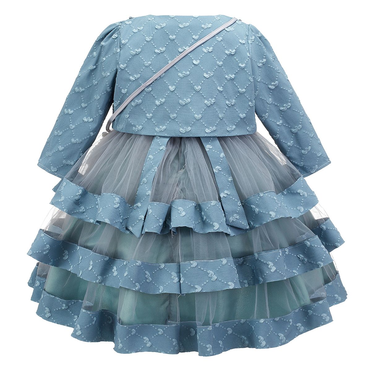S. Blue Layered Bolero Dress Set