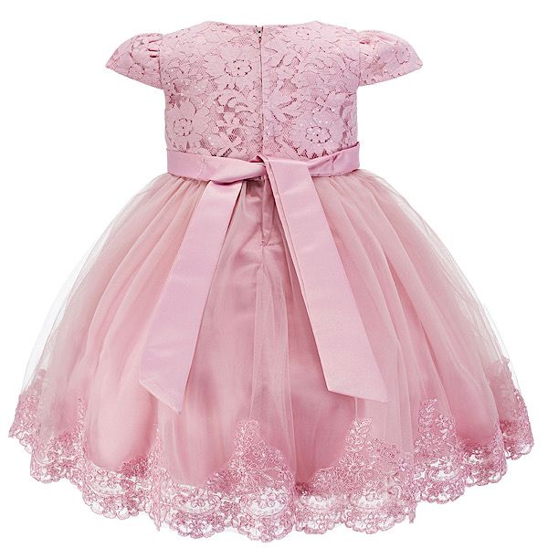 D.Pink Embroidery Tulle Dress