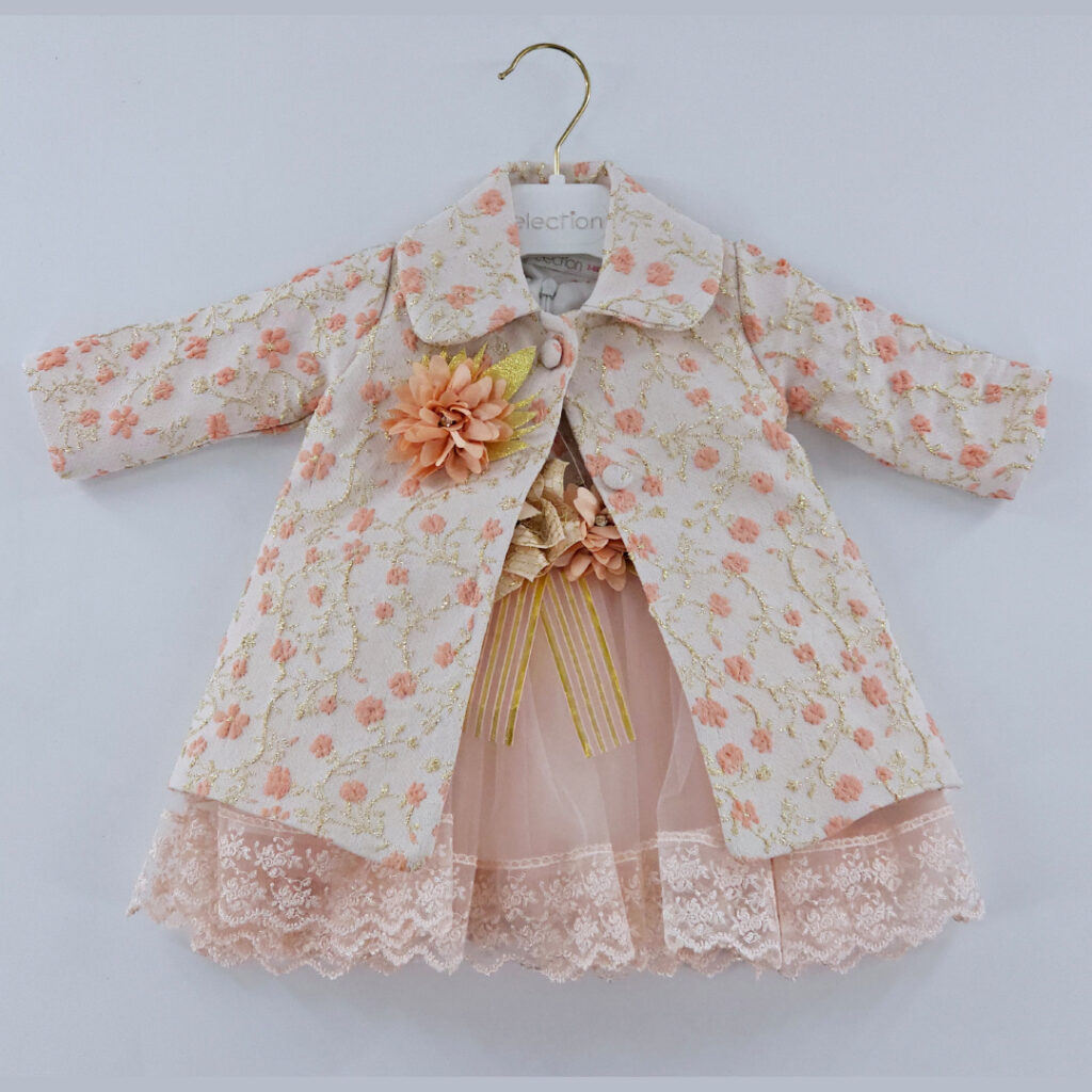L.Peach Bolero Flower Girl Dress