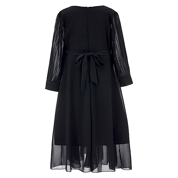 Black Beaded Pleated Maxi Dress