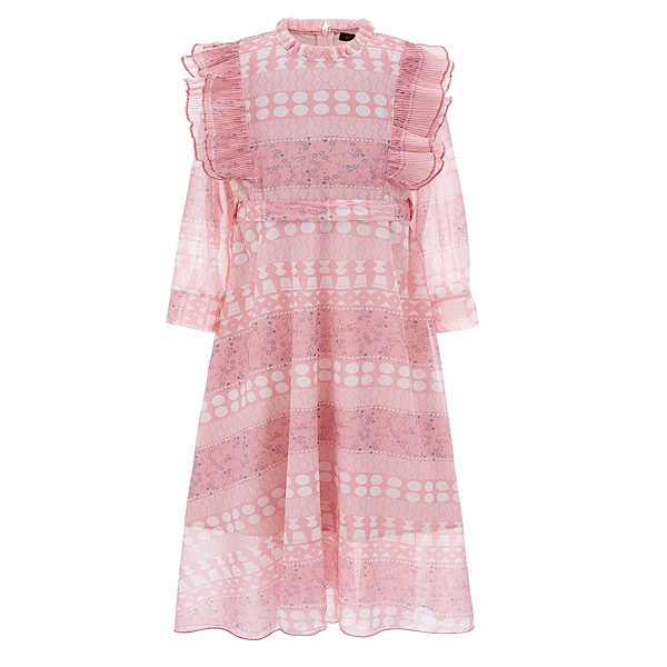 Baby Pink Paisley Motif Maxi Dress