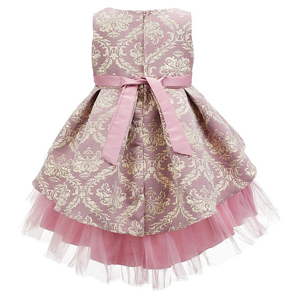 D.Pink Peplum Contrast Dress