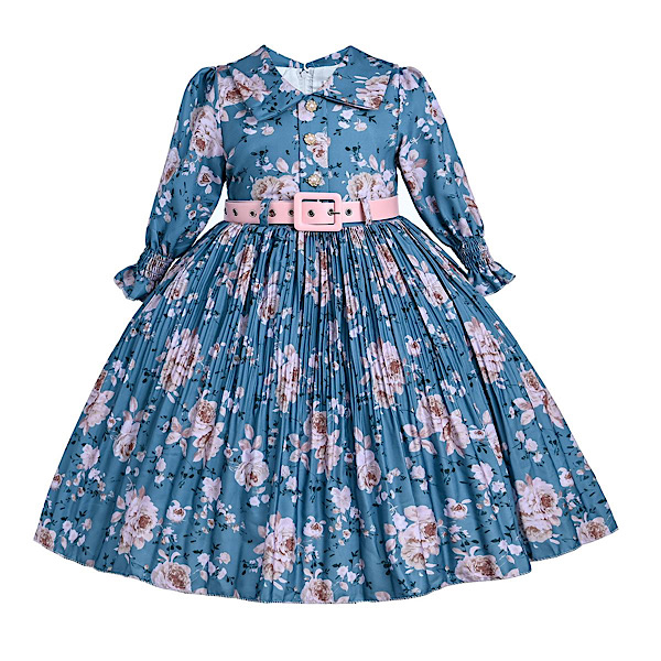 Navy Floral Tulle Dress